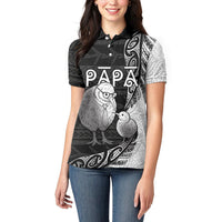 Personalised New Zealand Father's Day Women Polo Shirt Papa Kiwi Bird Tribal Pattern DT05 - Polynesian Pride