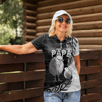 Personalised New Zealand Father's Day Women Polo Shirt Papa Kiwi Bird Tribal Pattern DT05 - Polynesian Pride