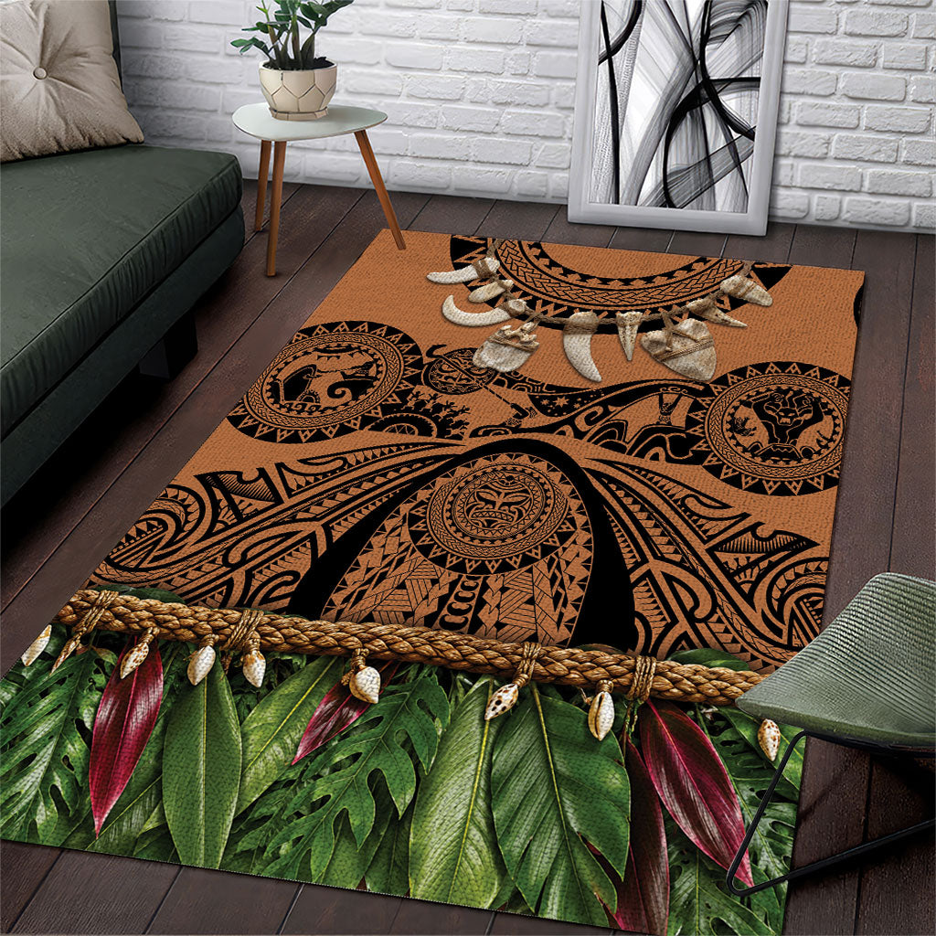 Polynesia Maui Tattoo Inspired Area Rug Tropical Leaf Skirt Costume