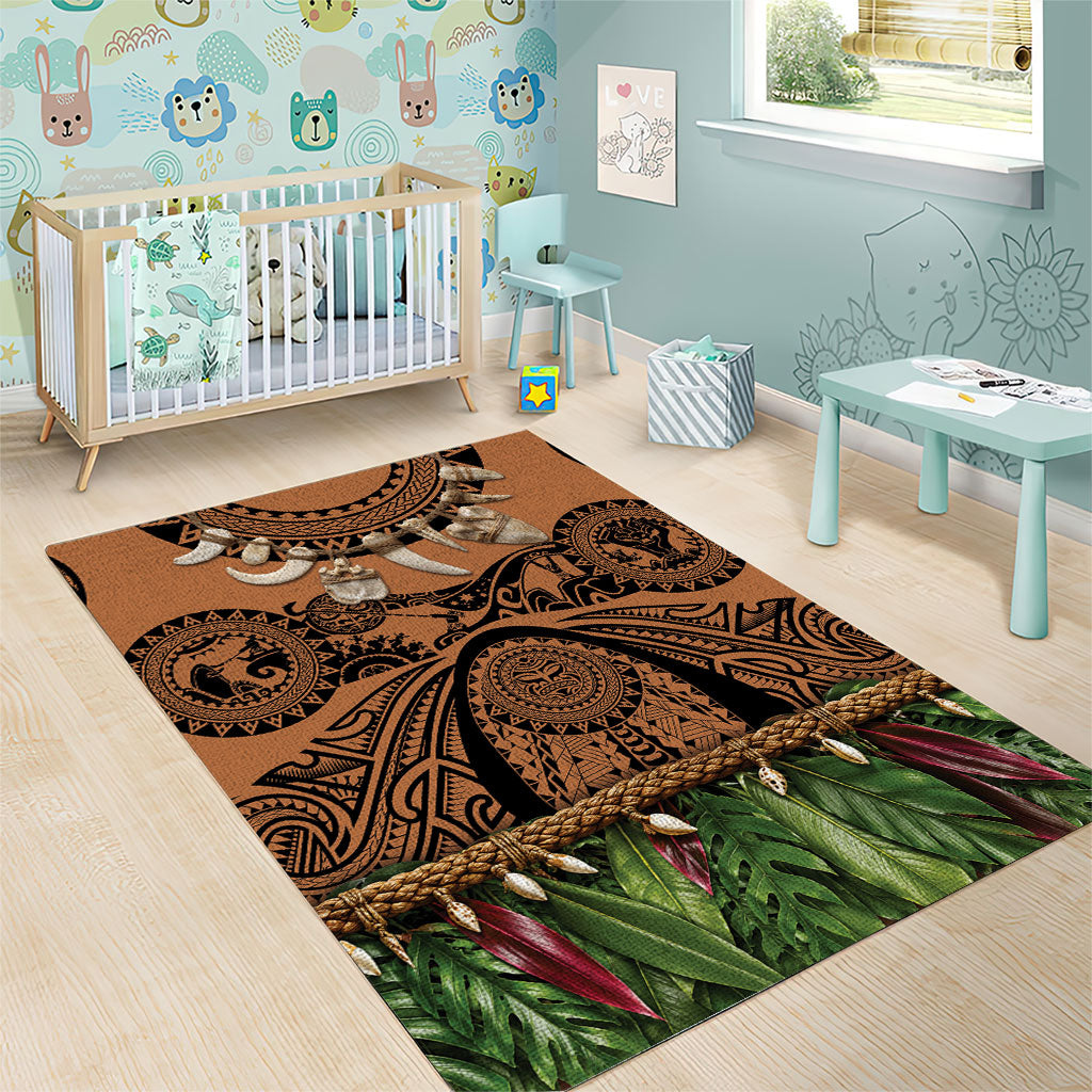 Polynesia Maui Tattoo Inspired Area Rug Tropical Leaf Skirt Costume