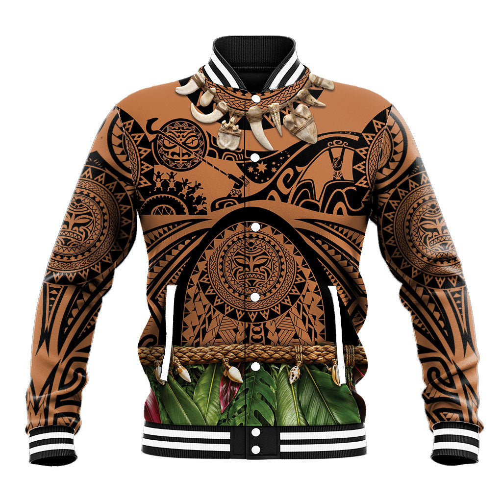 Polynesia Maui Tattoo Inspired Baseball Jacket Tropical Leaf Skirt Costume