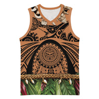 Polynesia Maui Tattoo Inspired Basketball Jersey Tropical Leaf Skirt Costume