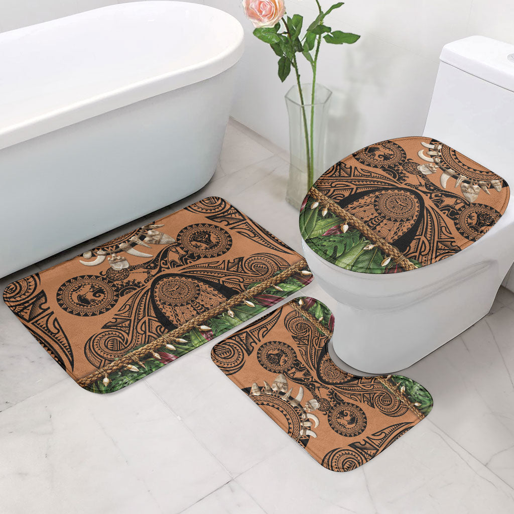 Polynesia Maui Tattoo Inspired Bathroom Set Tropical Leaf Skirt Costume