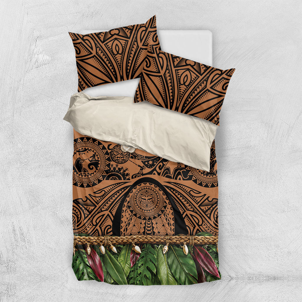 Polynesia Maui Tattoo Inspired Bedding Set Tropical Leaf Skirt Costume