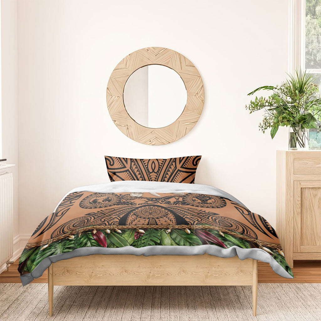 Polynesia Maui Tattoo Inspired Bedding Set Tropical Leaf Skirt Costume