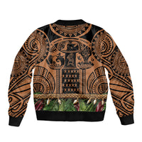 Polynesia Maui Tattoo Inspired Bomber Jacket Tropical Leaf Skirt Costume