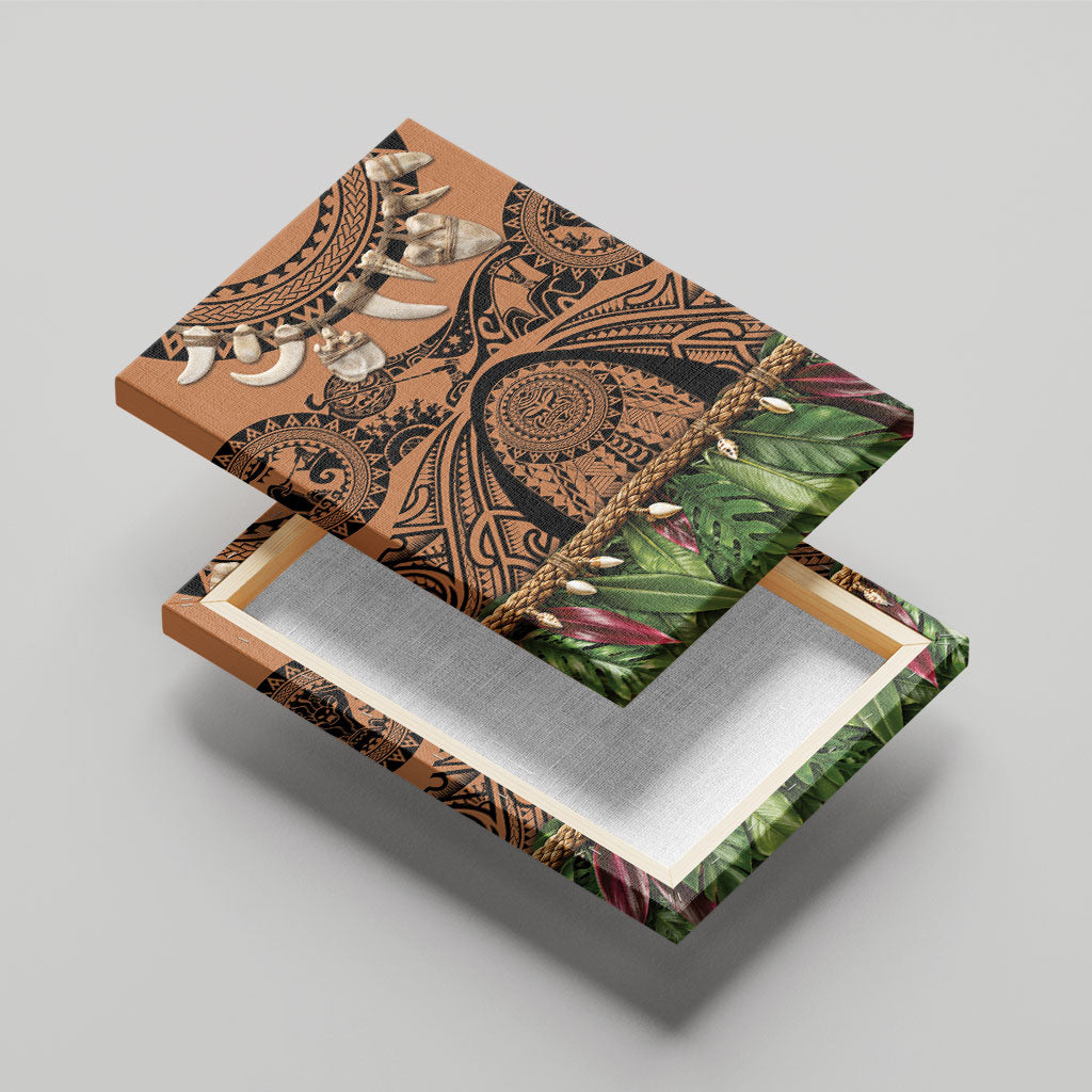 Polynesia Maui Tattoo Inspired Canvas Wall Art Tropical Leaf Skirt Costume