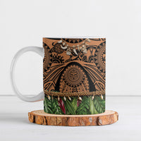 Polynesia Maui Tattoo Inspired Ceramic Mug Tropical Leaf Skirt Costume