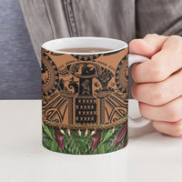 Polynesia Maui Tattoo Inspired Ceramic Mug Tropical Leaf Skirt Costume