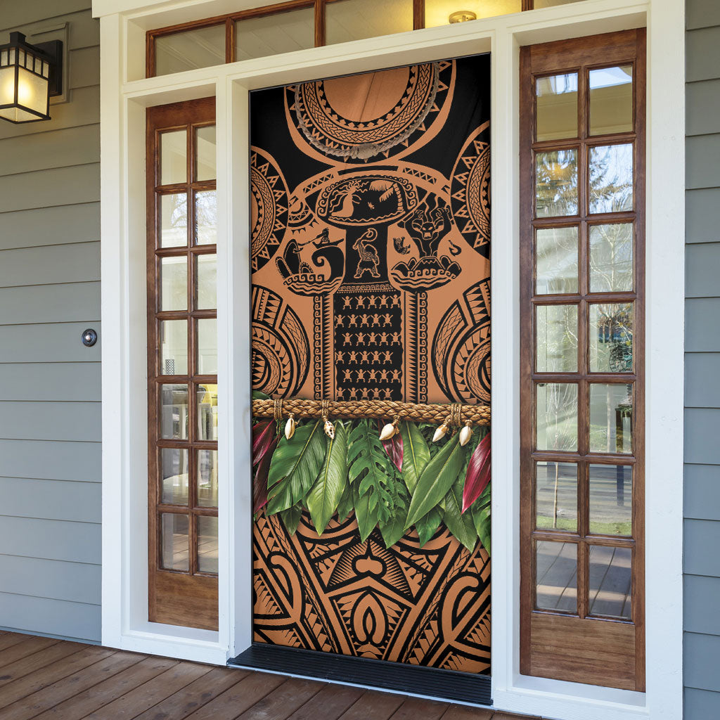 Polynesia Maui Tattoo Inspired Door Cover Tropical Leaf Skirt Costume
