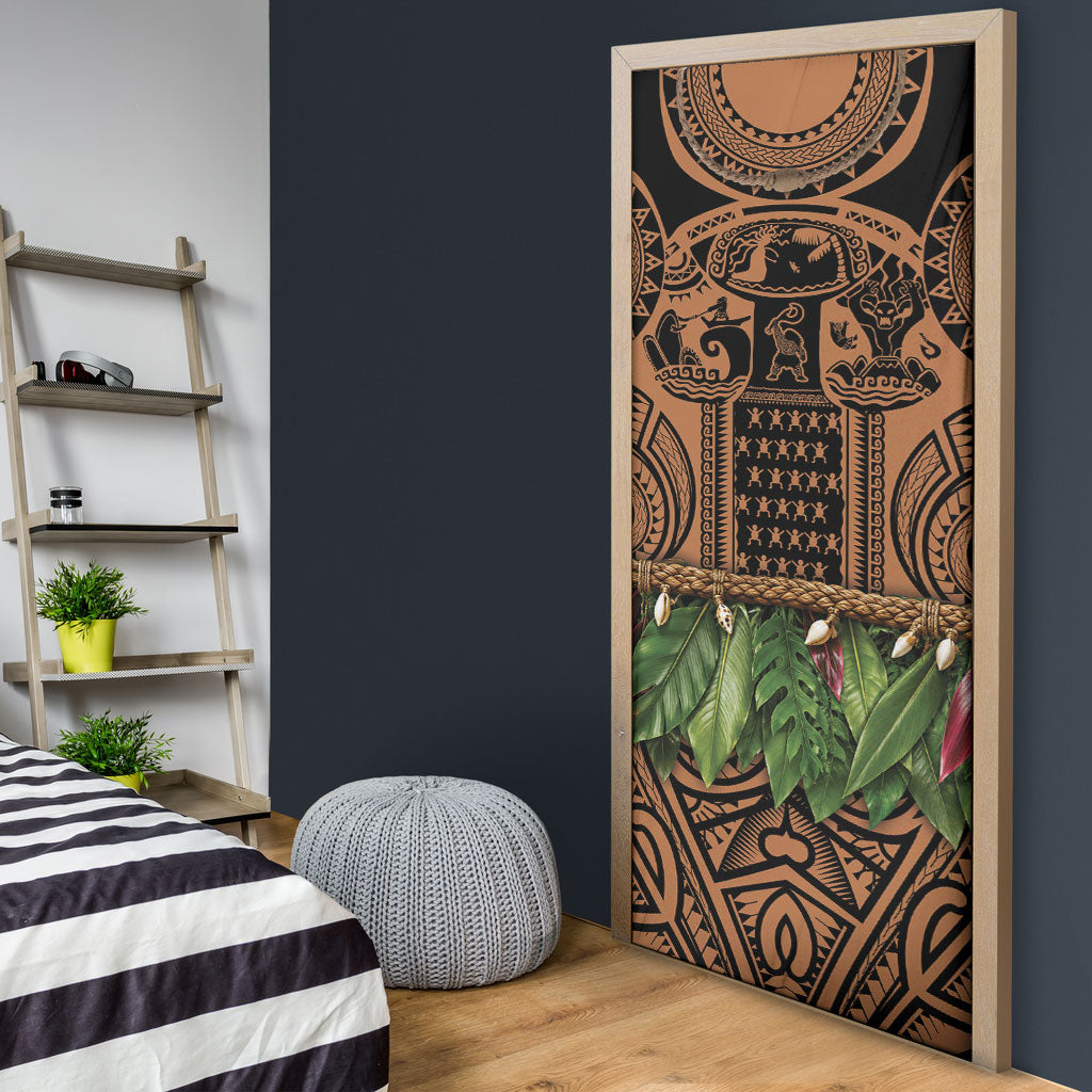 Polynesia Maui Tattoo Inspired Door Cover Tropical Leaf Skirt Costume