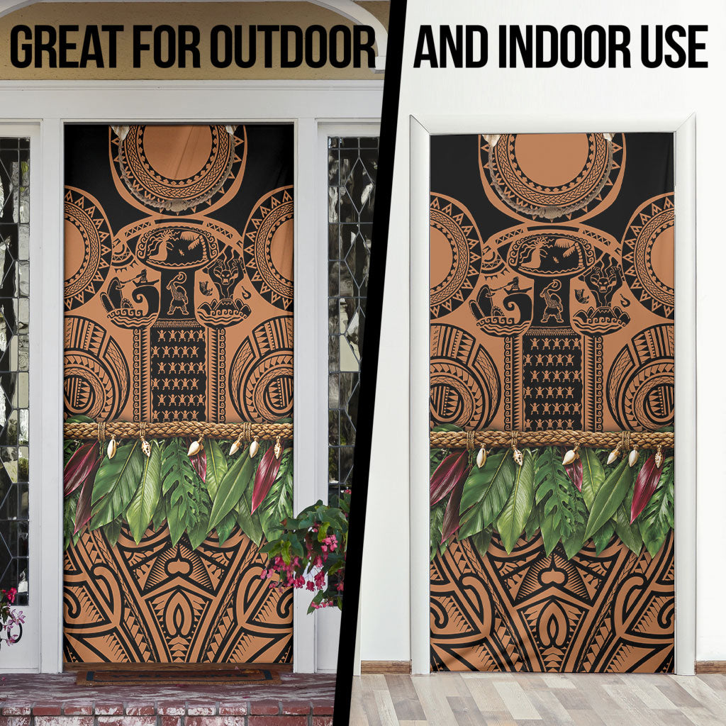 Polynesia Maui Tattoo Inspired Door Cover Tropical Leaf Skirt Costume