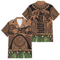 Polynesia Maui Tattoo Inspired Family Matching Mermaid Dress and Hawaiian Shirt Tropical Leaf Skirt Costume
