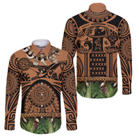 Polynesia Maui Tattoo Inspired Family Matching Puletasi and Hawaiian Shirt Tropical Leaf Skirt Costume