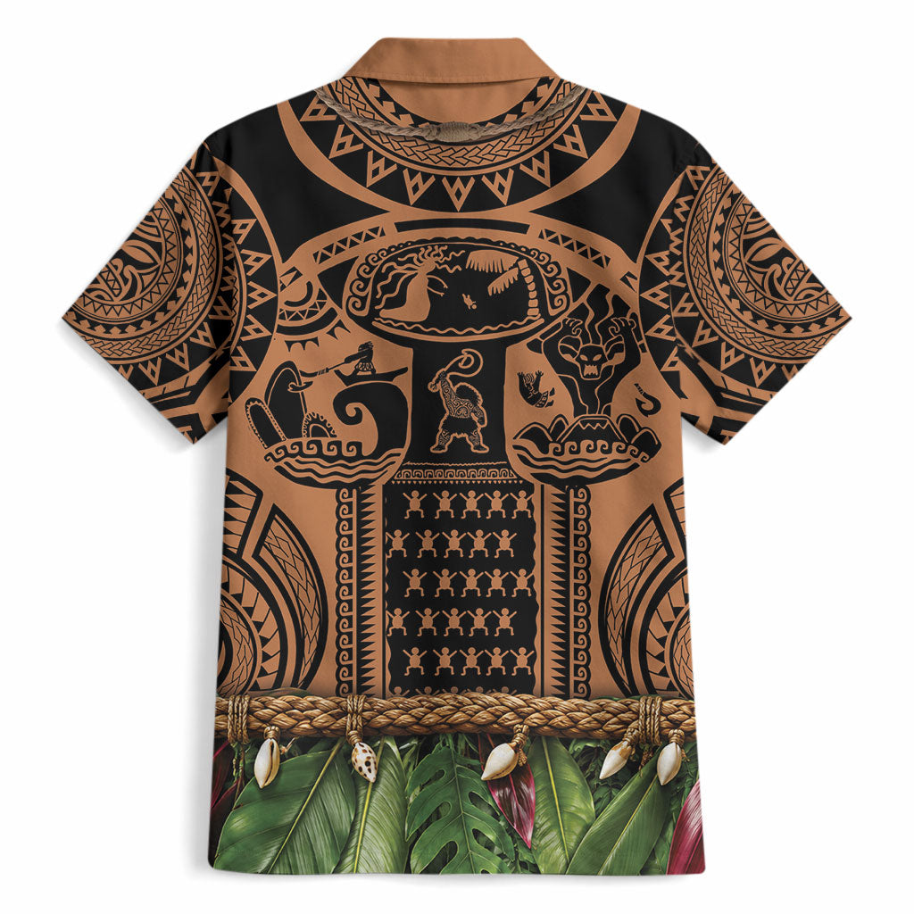 Polynesia Maui Tattoo Inspired Hawaiian Shirt Tropical Leaf Skirt Costume