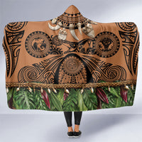 Polynesia Maui Tattoo Inspired Hooded Blanket Tropical Leaf Skirt Costume