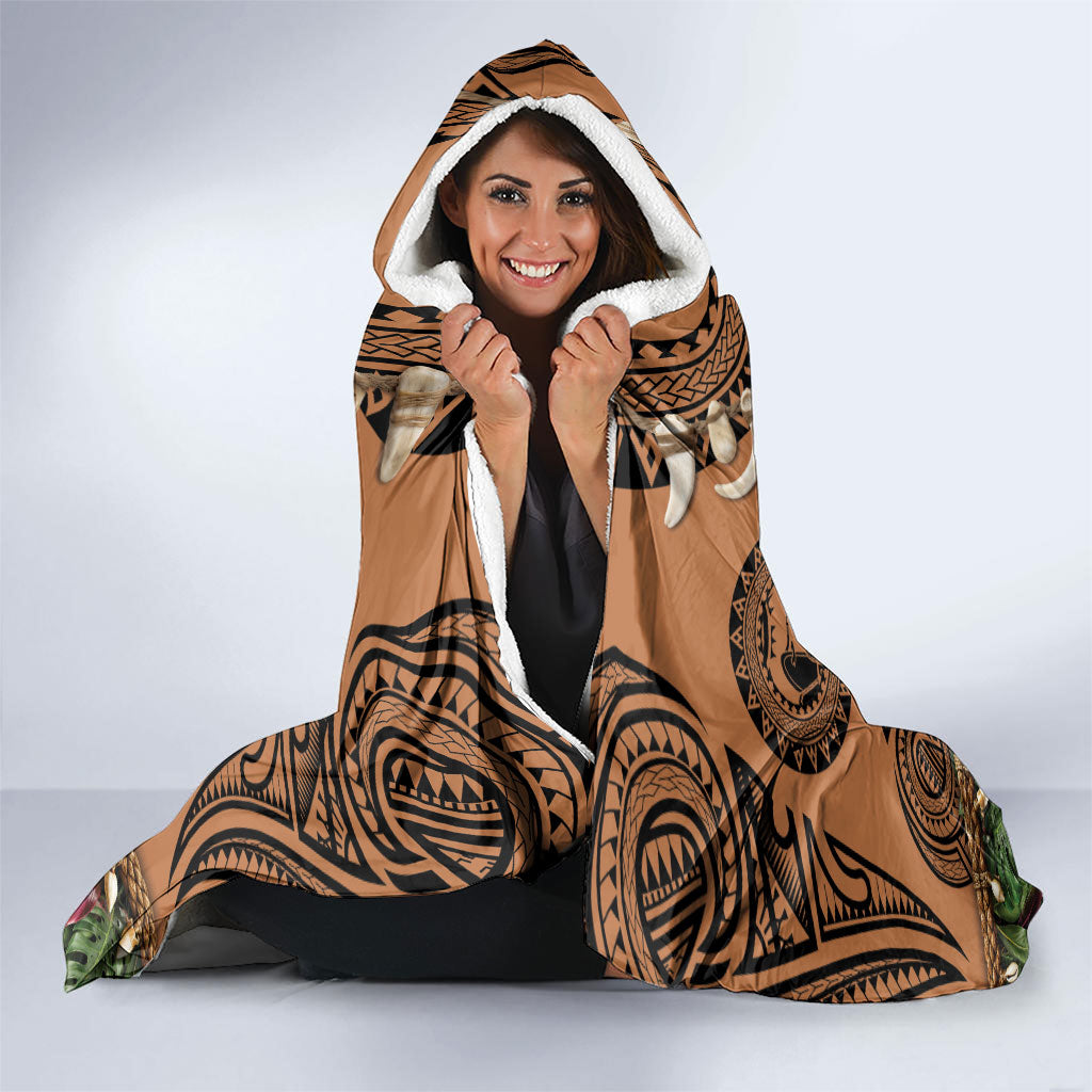 Polynesia Maui Tattoo Inspired Hooded Blanket Tropical Leaf Skirt Costume