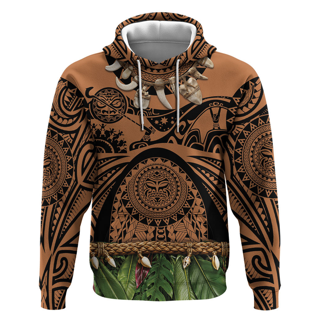 Polynesia Maui Tattoo Inspired Hoodie Tropical Leaf Skirt Costume