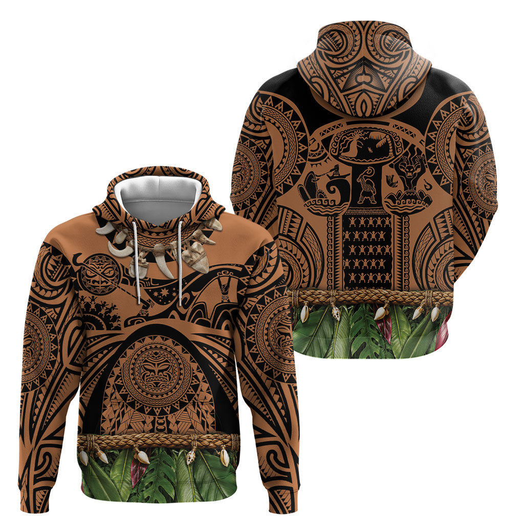 Polynesia Maui Tattoo Inspired Hoodie Tropical Leaf Skirt Costume
