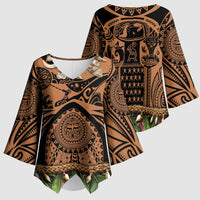 Polynesia Maui Tattoo Inspired Kimono Sleeve Blouse Tropical Leaf Skirt Costume