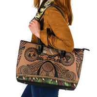 Polynesia Maui Tattoo Inspired Leather Tote Bag Tropical Leaf Skirt Costume