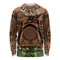 Polynesia Maui Tattoo Inspired Long Sleeve Shirt Tropical Leaf Skirt Costume