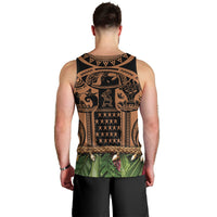 Polynesia Maui Tattoo Inspired Men Tank Top Tropical Leaf Skirt Costume