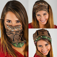 Polynesia Maui Tattoo Inspired Neck Gaiter Tropical Leaf Skirt Costume