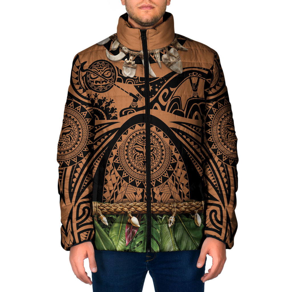 Polynesia Maui Tattoo Inspired Padded Jacket Tropical Leaf Skirt Costume