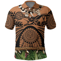 Polynesia Maui Tattoo Inspired Polo Shirt Tropical Leaf Skirt Costume