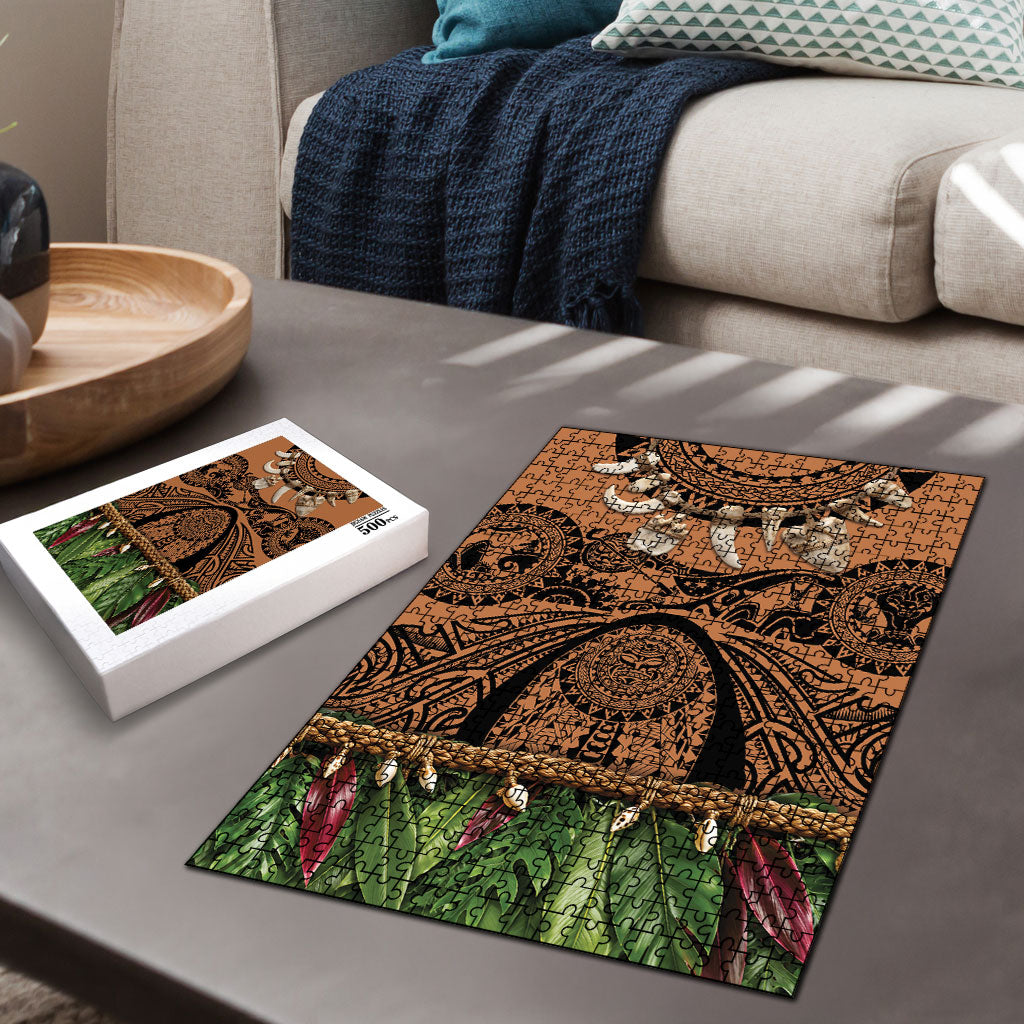 Polynesia Maui Tattoo Inspired Puzzle Tropical Leaf Skirt Costume