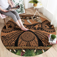 Polynesia Maui Tattoo Inspired Round Carpet Tropical Leaf Skirt Costume