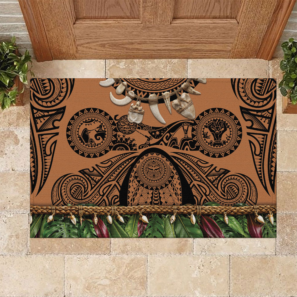 Polynesia Maui Tattoo Inspired Rubber Doormat Tropical Leaf Skirt Costume