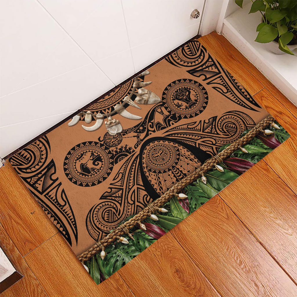 Polynesia Maui Tattoo Inspired Rubber Doormat Tropical Leaf Skirt Costume