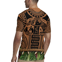 Polynesia Maui Tattoo Inspired Rugby Jersey Tropical Leaf Skirt Costume