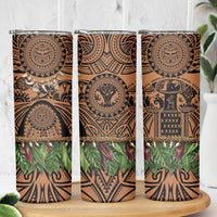 Polynesia Maui Tattoo Inspired Skinny Tumbler Tropical Leaf Skirt Costume