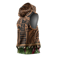 Polynesia Maui Tattoo Inspired Sleeveless Hoodie Tropical Leaf Skirt Costume