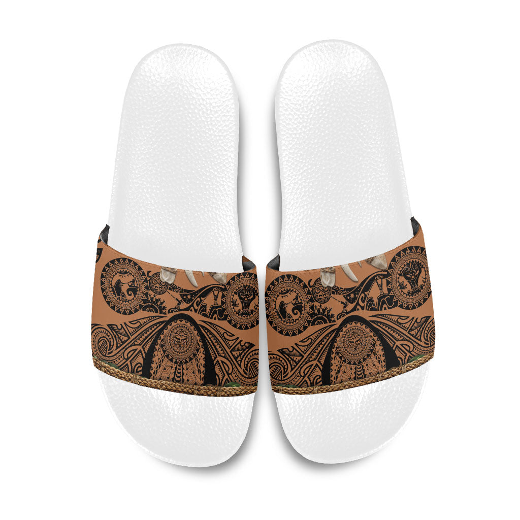 Polynesia Maui Tattoo Inspired Slide Sandals Tropical Leaf Skirt Costume