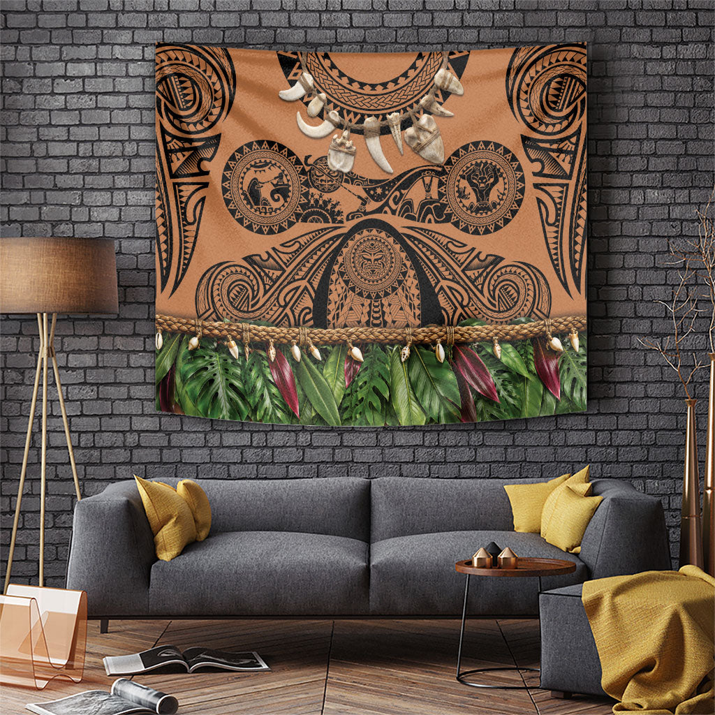 Polynesia Maui Tattoo Inspired Tapestry Tropical Leaf Skirt Costume
