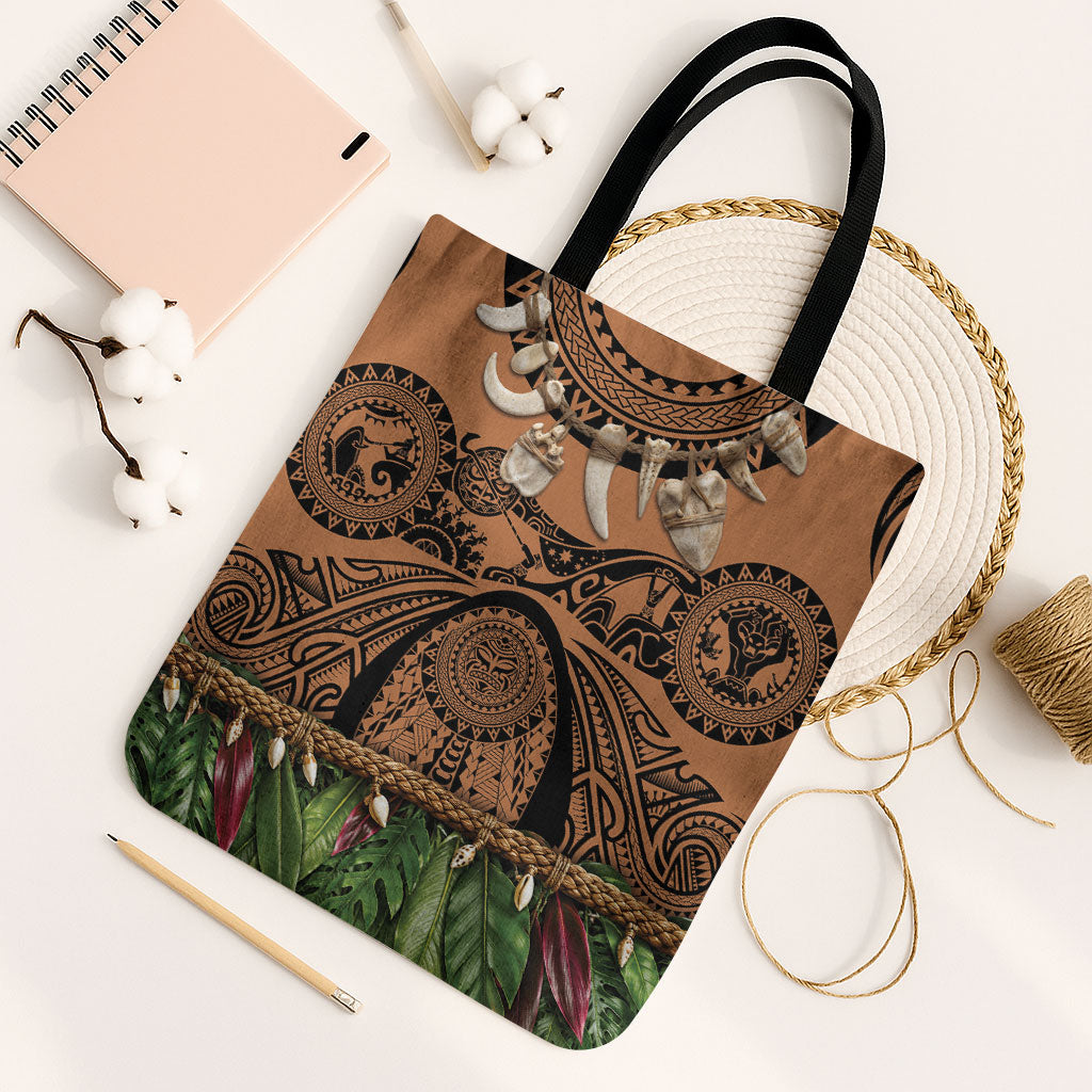 Polynesia Maui Tattoo Inspired Tote Bag Tropical Leaf Skirt Costume