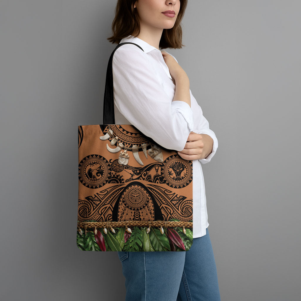 Polynesia Maui Tattoo Inspired Tote Bag Tropical Leaf Skirt Costume