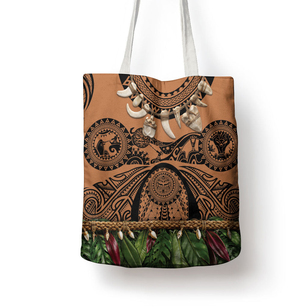 Polynesia Maui Tattoo Inspired Tote Bag Tropical Leaf Skirt Costume