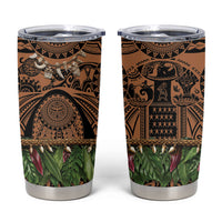 Polynesia Maui Tattoo Inspired Tumbler Cup Tropical Leaf Skirt Costume