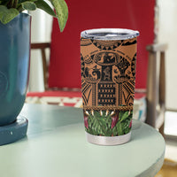 Polynesia Maui Tattoo Inspired Tumbler Cup Tropical Leaf Skirt Costume