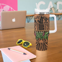 Polynesia Maui Tattoo Inspired Tumbler With Handle Tropical Leaf Skirt Costume