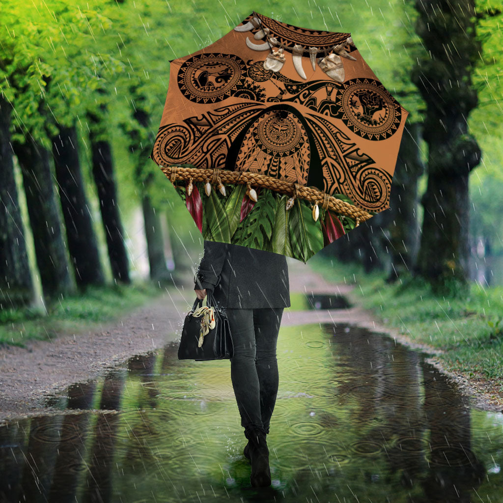 Polynesia Maui Tattoo Inspired Umbrella Tropical Leaf Skirt Costume