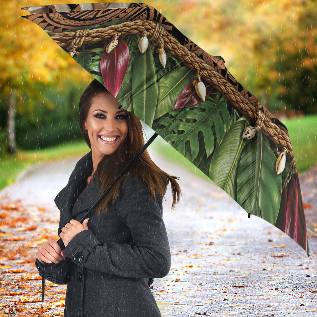 Polynesia Maui Tattoo Inspired Umbrella Tropical Leaf Skirt Costume