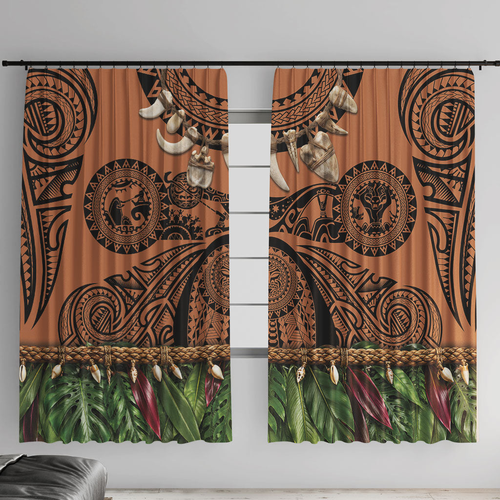 Polynesia Maui Tattoo Inspired Window Curtain Tropical Leaf Skirt Costume