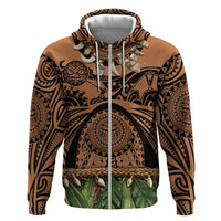 Polynesia Maui Tattoo Inspired Zip Hoodie Tropical Leaf Skirt Costume