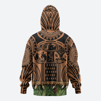 Polynesia Maui Tattoo Inspired Zip Hoodie Tropical Leaf Skirt Costume